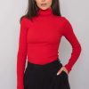 Red Turtleneck in Sweaters, Pullovers, Jumpers, Turtlenecks, Boleros, Shrugs with Cotton and Spandex