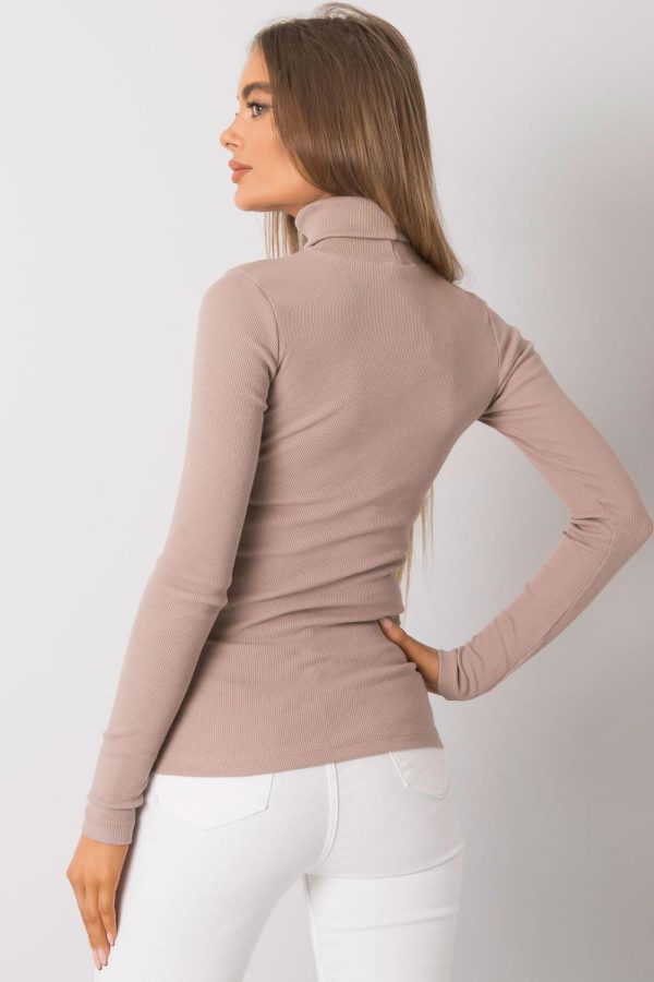 Beige Turtleneck in Sweaters, Pullovers, Jumpers, Turtlenecks, Boleros, Shrugs with Cotton and Spandex