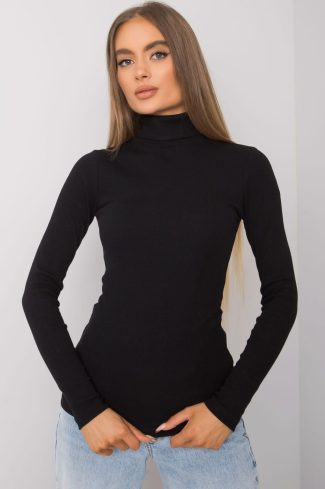 Black Turtleneck in Sweaters, Pullovers, Jumpers, Turtlenecks, Boleros, Shrugs with Cotton and Spandex
