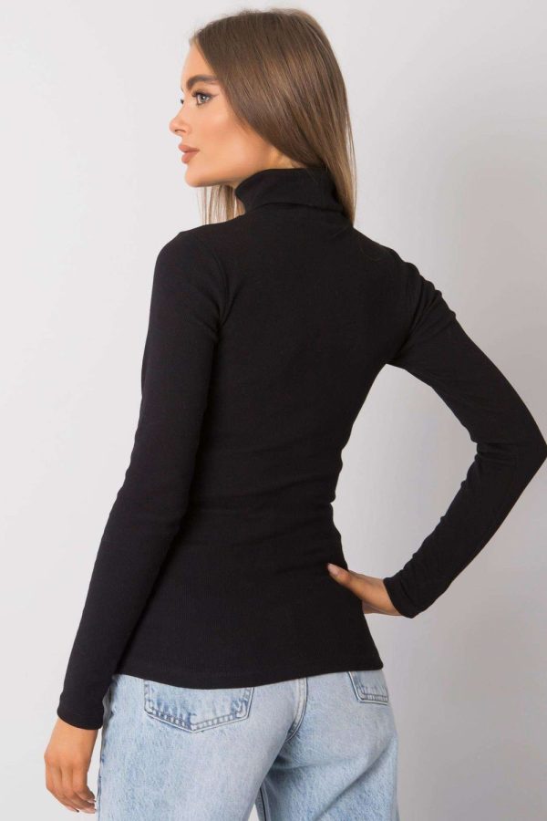 Black Turtleneck in Sweaters, Pullovers, Jumpers, Turtlenecks, Boleros, Shrugs with Cotton and Spandex