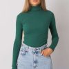 Green Turtleneck in Sweaters, Pullovers, Jumpers, Turtlenecks, Boleros, Shrugs with Cotton and Spandex