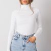 White Turtleneck in Sweaters, Pullovers, Jumpers, Turtlenecks, Boleros, Shrugs with Cotton and Spandex