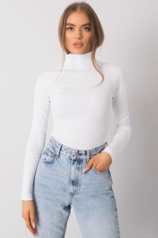 White Turtleneck in Sweaters, Pullovers, Jumpers, Turtlenecks, Boleros, Shrugs with Cotton and Spandex