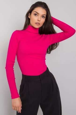 Pink Turtleneck in Sweaters, Pullovers, Jumpers, Turtlenecks, Boleros, Shrugs with Cotton and Spandex