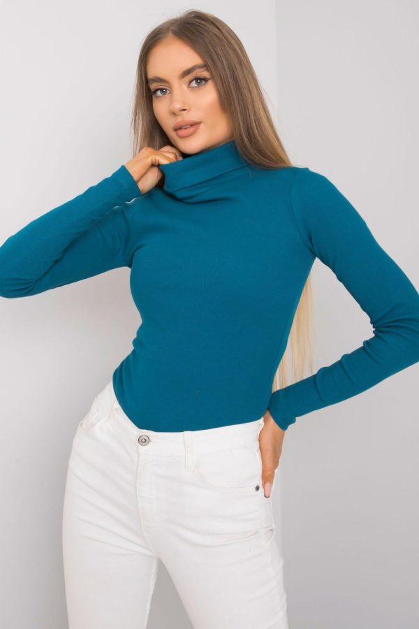 Green Turtleneck in Sweaters, Pullovers, Jumpers, Turtlenecks, Boleros, Shrugs with Cotton and Spandex