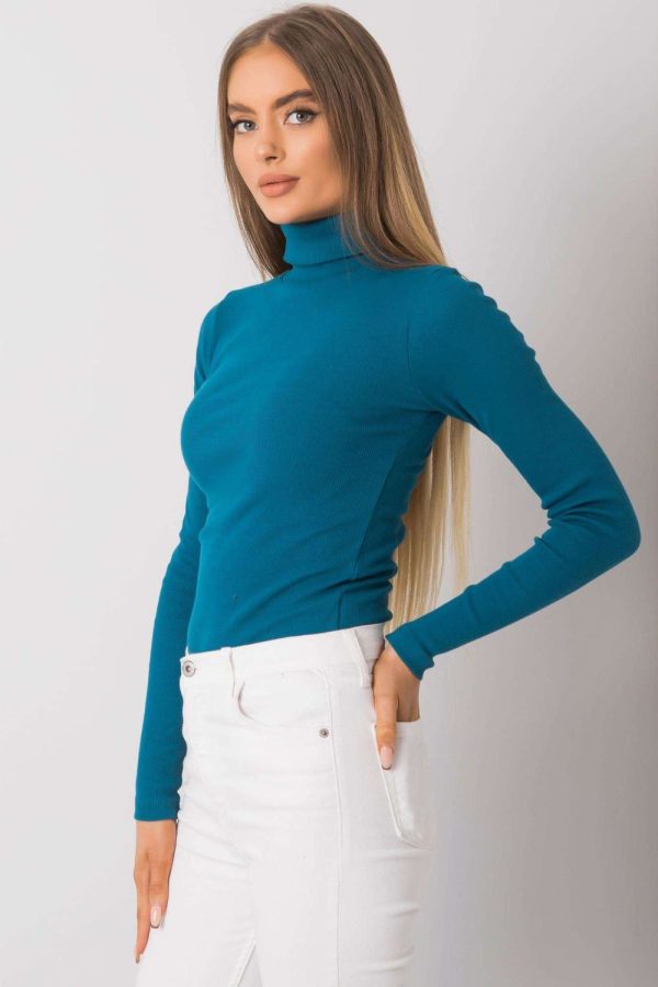 Green Turtleneck in Sweaters, Pullovers, Jumpers, Turtlenecks, Boleros, Shrugs with Cotton and Spandex