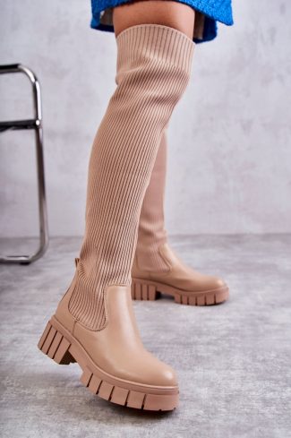 960089.jpg Beige Thigh-Hight Boots in Over The Knee High Boots, Thigh High Boots with Fabric, Warmers, Footbed, Upper Height, Heel Height and Platform Height
