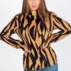 Brown Blouse in Women`s Blouses, Tunics with Spandex and Polyester