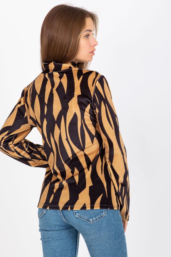 Brown Blouse in Women`s Blouses, Tunics with Spandex and Polyester