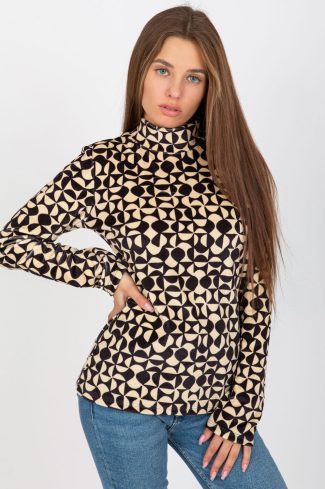 Beige Blouse in Women`s Blouses, Tunics with Spandex and Polyester
