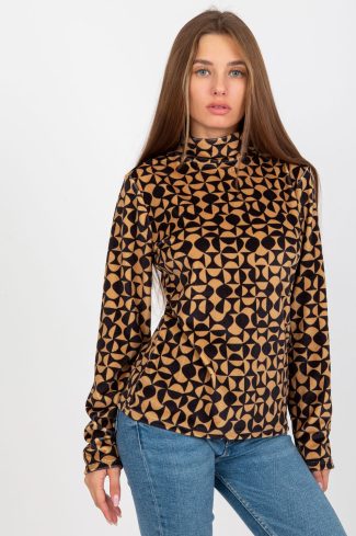 Brown Blouse in Women`s Blouses, Tunics with Spandex and Polyester