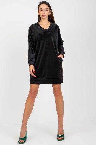 Black Daydress in Day Dresses with Spandex and Polyester