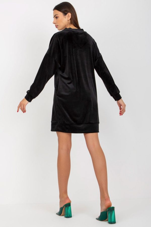 Black Daydress in Day Dresses with Spandex and Polyester