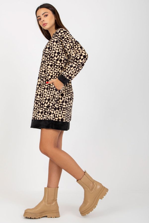 Beige Daydress in Day Dresses with Spandex and Polyester