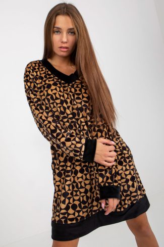 Brown Daydress in Day Dresses with Spandex and Polyester