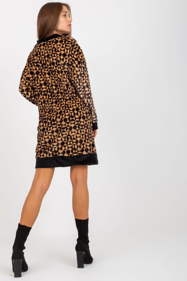 Brown Daydress in Day Dresses with Spandex and Polyester