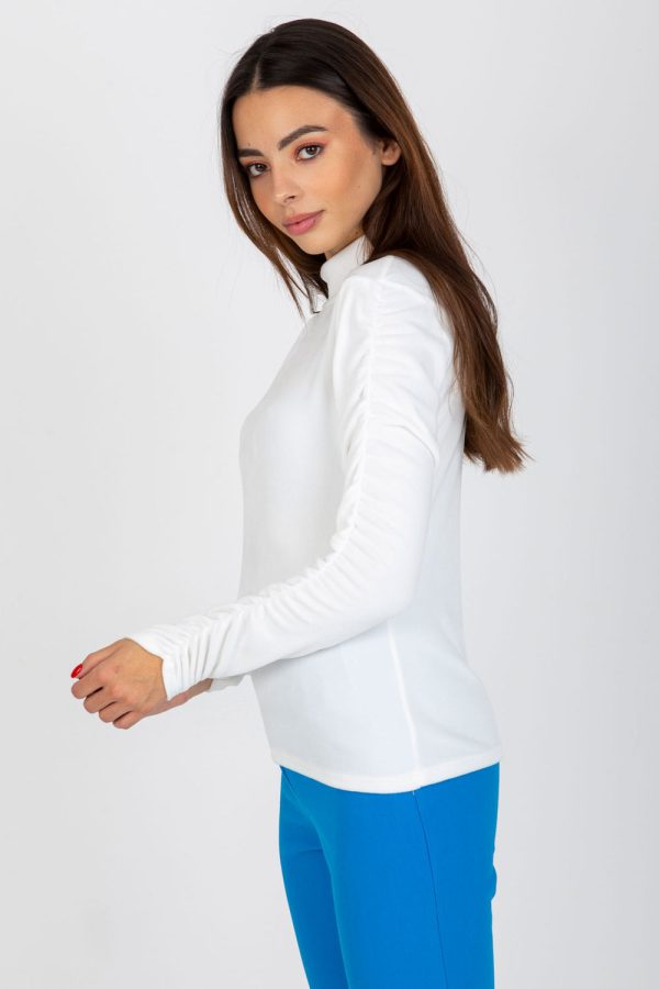 Beige Blouse in Women`s Blouses, Tunics with Spandex and Polyester