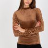 Brown Blouse in Women`s Blouses, Tunics with Spandex and Polyester