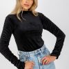 Black Blouse in Women`s Blouses, Tunics with Spandex and Polyester