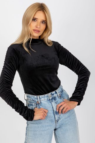 Black Blouse in Women`s Blouses, Tunics with Spandex and Polyester