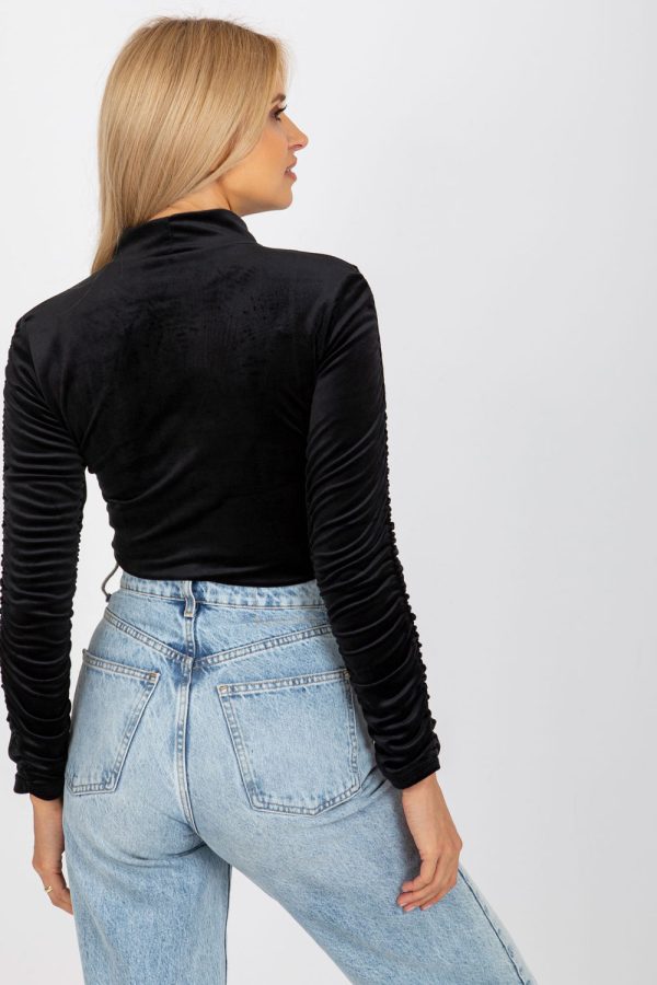 Black Blouse in Women`s Blouses, Tunics with Spandex and Polyester
