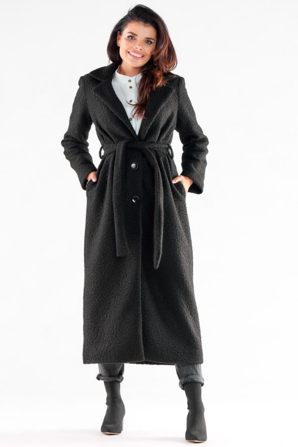 Black Coat in Women`s Coats, Jackets with Polyester