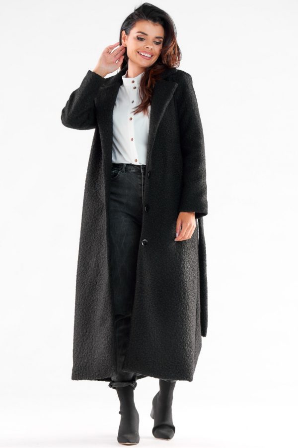 Black Coat in Women`s Coats, Jackets with Polyester