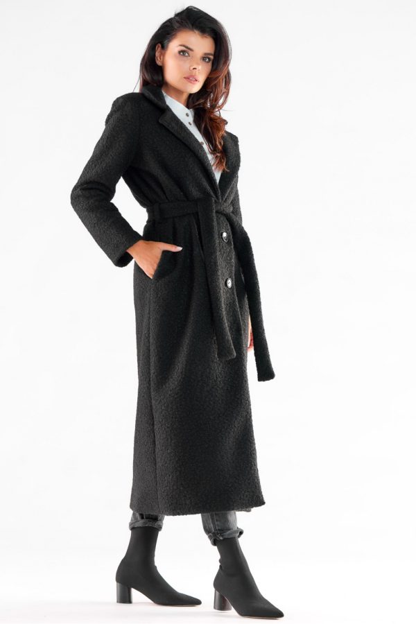 Black Coat in Women`s Coats, Jackets with Polyester