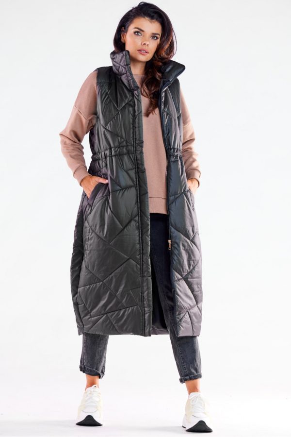 Black Gilet in Women`s Coats, Jackets with Polyester