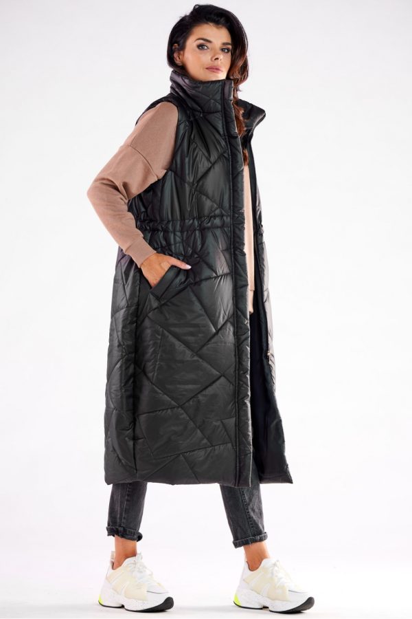 Black Gilet in Women`s Coats, Jackets with Polyester