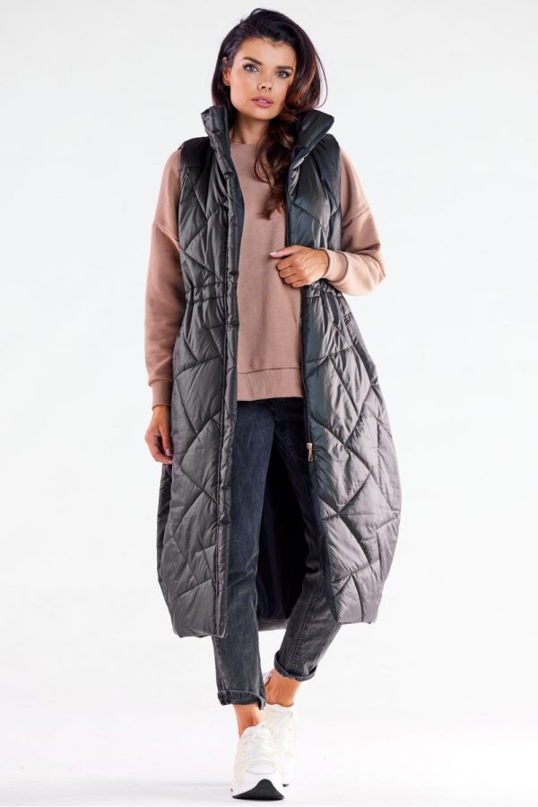 Black Gilet in Women`s Coats, Jackets with Polyester