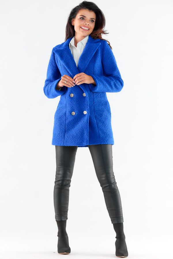 Blue Coat in Women`s Coats, Jackets with Polyester