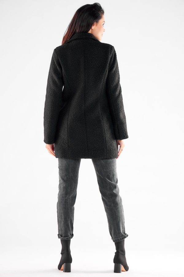 Black Coat in Women`s Coats, Jackets with Polyester