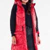 Red Gilet in Women`s Coats, Jackets with Polyester