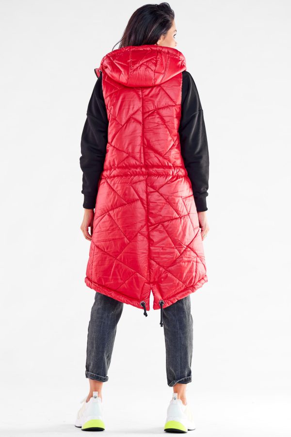 Red Gilet in Women`s Coats, Jackets with Polyester