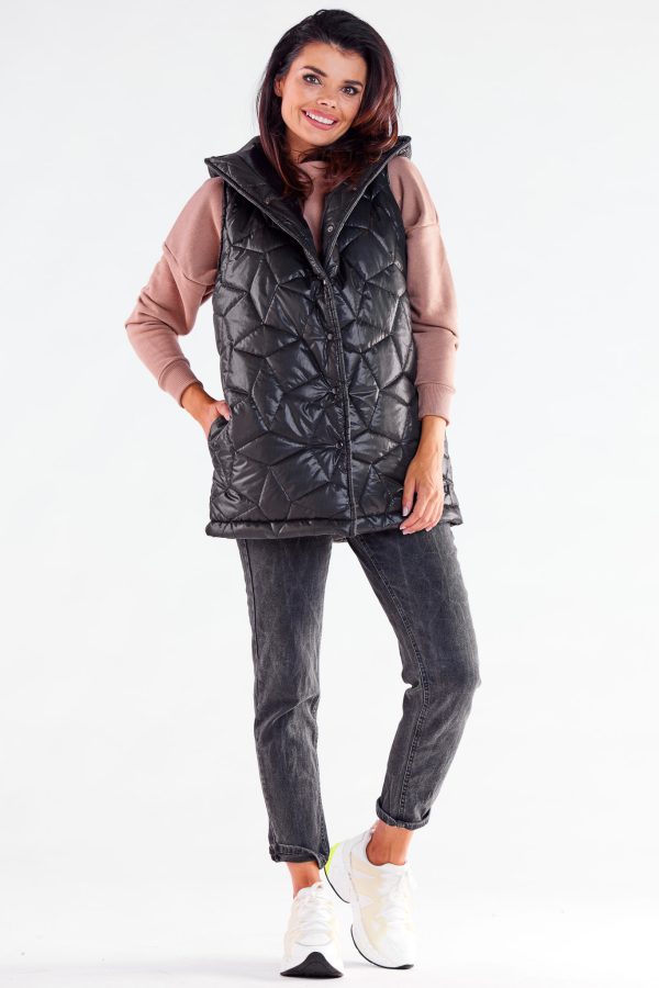 Black Gilet in Women`s Coats, Jackets with Polyester