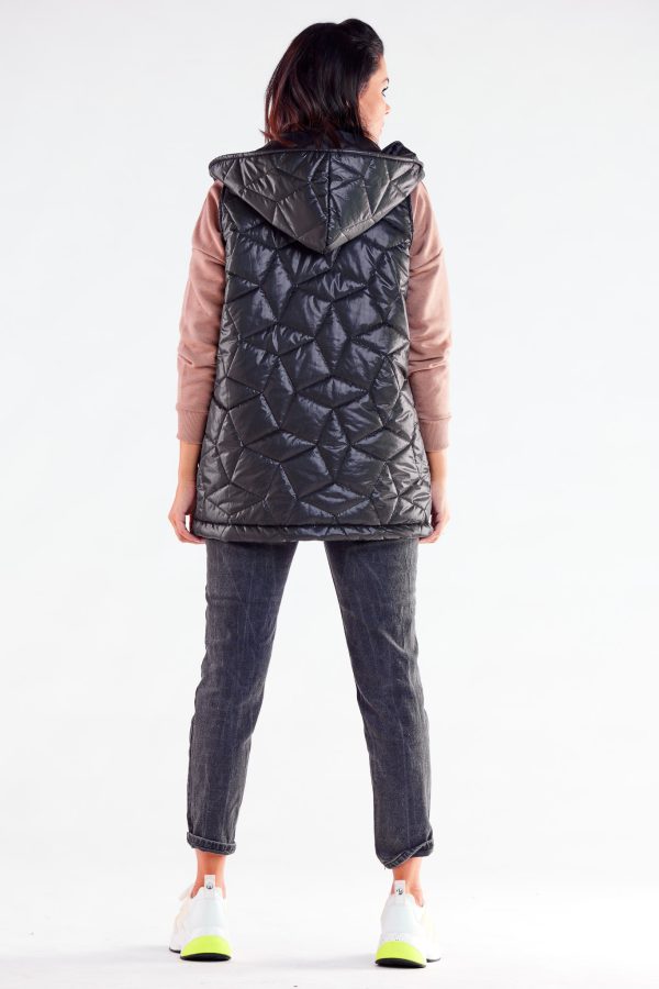 Black Gilet in Women`s Coats, Jackets with Polyester