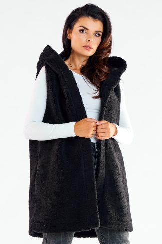 Black Gilet in Women`s Coats, Jackets with Polyester