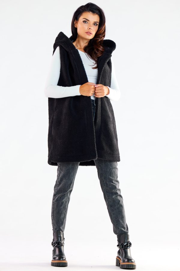 Black Gilet in Women`s Coats, Jackets with Polyester