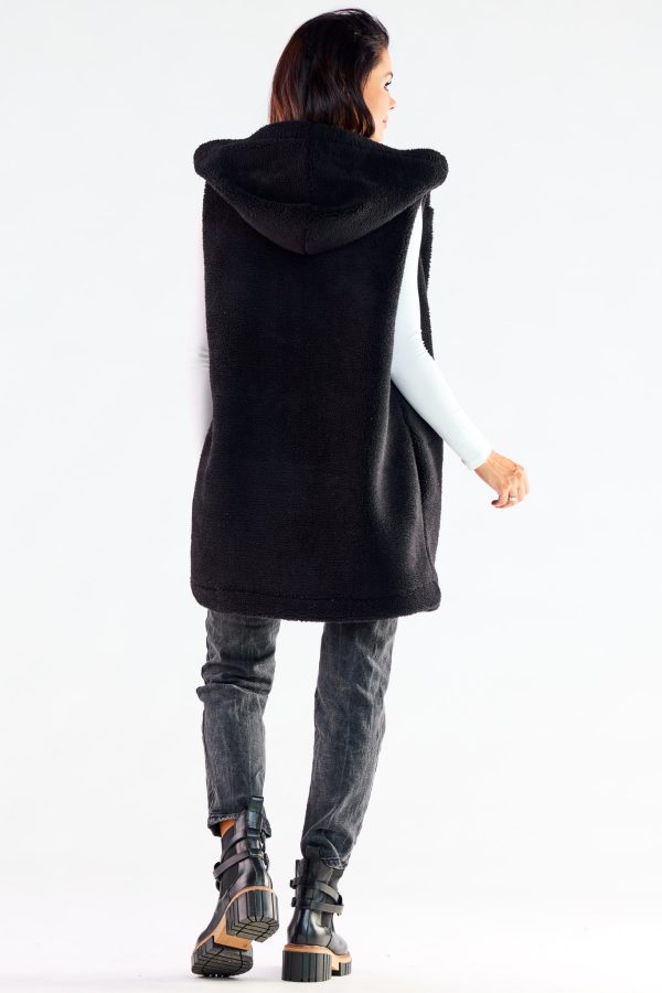 Black Gilet in Women`s Coats, Jackets with Polyester