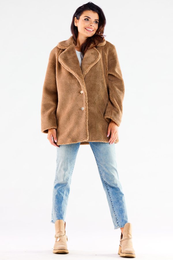 Brown Coat in Women`s Coats, Jackets with Polyester