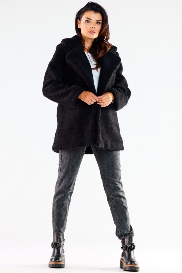 Black Coat in Women`s Coats, Jackets with Polyester