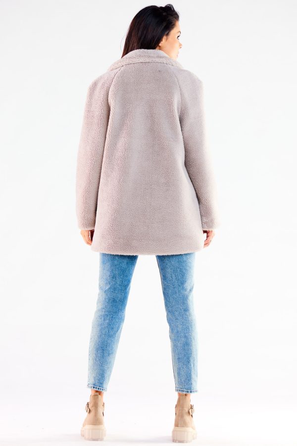 Beige Coat in Women`s Coats, Jackets with Polyester