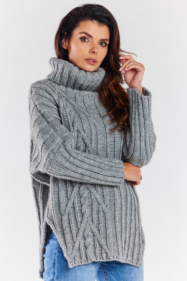 Grey Turtleneck in Sweaters, Pullovers, Jumpers, Turtlenecks, Boleros, Shrugs with Polyamide, Polyacrylic and Polyester