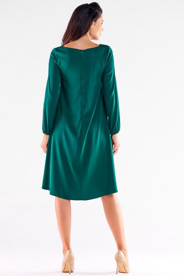 Green Daydress in Day Dresses with Spandex and Viscose