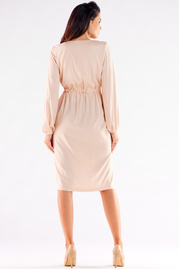 Beige Cocktail Dress in Formal Dresses, Cocktail Dresses with Spandex and Viscose
