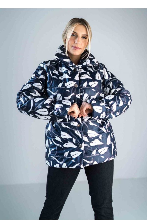 Navy Blue Jacket in Women`s Coats, Jackets with Polyester