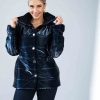 Navy Blue Jacket in Women`s Coats, Jackets with Polyester