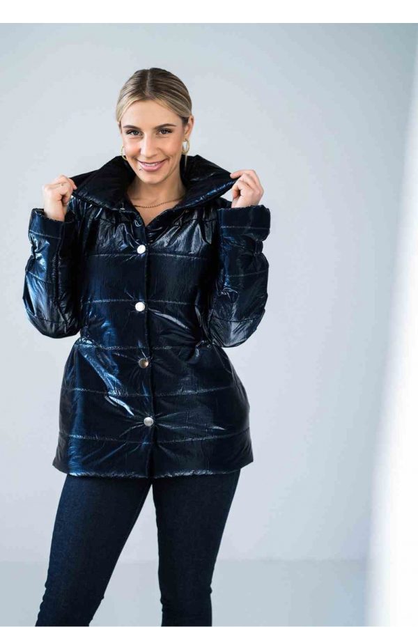 Navy Blue Jacket in Women`s Coats, Jackets with Polyester