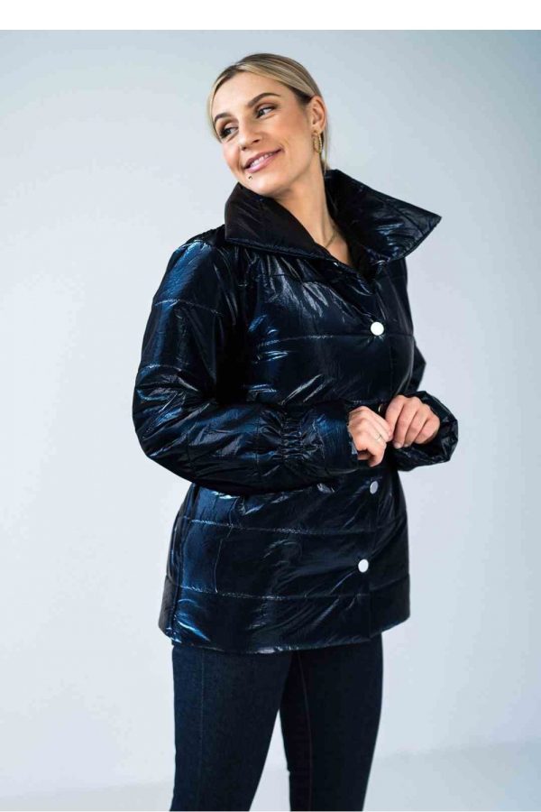 Navy Blue Jacket in Women`s Coats, Jackets with Polyester